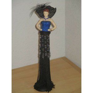 Putting on the Ritz Shiny Dark Blue Poly Resin Hand and Face Tassel Used Good